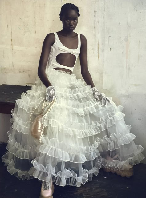 Adit Priscilla in Ivory, Elegant Fashion for Harper's Bazaar US — Anne of Carversville Pearls And Lace, Fendi Dress, Bodysuit And Skirt, Fashion Makeover, Dior Dress, Chain Dress, Bustier Dress, Giambattista Valli, Harpers Bazaar