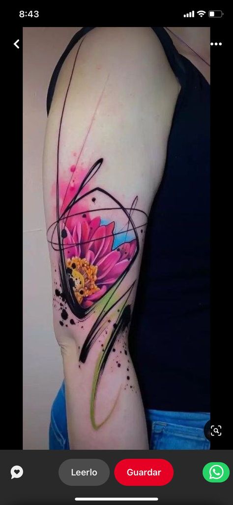 Flower Tattoos Meanings, Popular Tattoo Ideas, Abstract Flower Tattoos, Lilac Tattoo, Trash Polka Tattoo Designs, Tattoo World, Daffodil Tattoo, Iris Tattoo, Tulip Tattoo