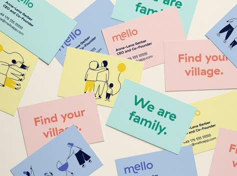 Studio Skulptur crafts brand identity for Mello, an app that helps parents build community | Creative Boom Family Branding Design, Community Branding Design, Community Brand Identity, Parenting Branding, Community Branding, Kids Branding Design, Family Branding, Pet Branding, Healthcare Branding