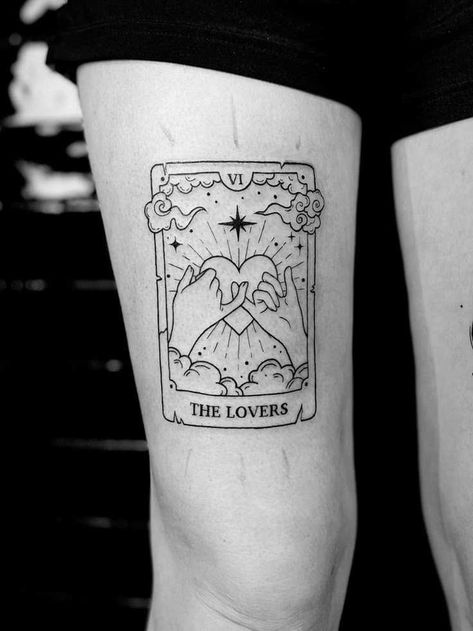 Tarot Tattoo Sleeve, Halloween Themed Tattoos, The Lovers Tattoo, Year Tattoo Ideas, Growth Tattoos, Tombstone Tattoo, Tarot Card Tattoo, Tarot Tattoo, Spiritual Tattoos