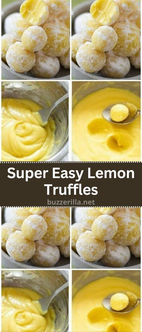 Super Easy Lemon Truffles Lemon Candy Recipe, Lemon Truffle Recipe, Lemon Truffle, Truffle Recipe Easy, Lemon Truffles, Easy Truffles, Christmas Truffles, Candy Truffles, Lemon Dessert Recipes