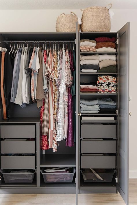 best organizing products for the home in 2024, IKEA PAX wardrobe closet system Ikea Pax Bedroom, Pax Bedroom, Wardrobe Interior Layout, Bedroom Wardrobe Design Ideas, Wardrobe Layout, Pax Closet System, Organic Living Room Decor, Fridge Bins, Layout Bedroom