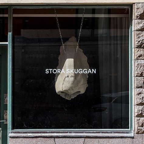 STORA SKUGGAN (@storaskuggan) • Instagram photos and videos Store Window Signage, Windows Display, Shop Facade, Storefront Design, Retail Windows, Store Window, Shop Window Design, Wayfinding Signage, Visual Display