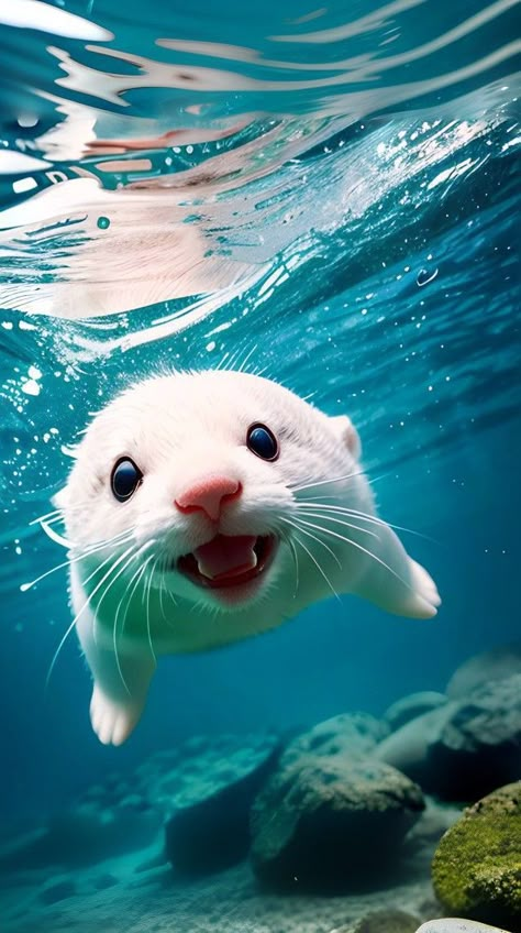 Cute Small Animals, Cute Animals Puppies, Super Cute Animals, Pretty Animals, Cute Animals Images, Under Water, Silly Animals, Fluffy Animals, Cute Wild Animals