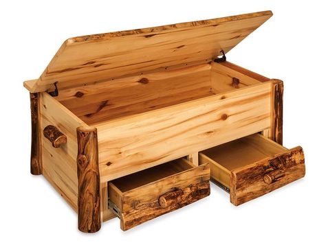 Rustic Outdoor Furniture, Rustic Log Furniture, Woodworking Box, Western Furniture, Woodworking Joints, Log Furniture, Blanket Chest, Amish Furniture, Popular Woodworking