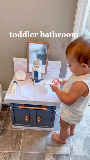 Angelica Williams on Instagram: "I linked all the products I used for this project in my Amazon storefront, link is in my bio 🤍 #montessori #montessoriathome #montessoribathroom #montessoriactivity #montessoriactivities #kidsbathroom #montessoritoddler" Diy Montessori Bathroom Station, Diy Montessori Self Care Station, Toddler Potty Station, Toddler Bathroom Station, Montessori Bathroom Station, Toddler Self Care Station, Montessori Sink, Montessori Self Care Station, Montessori Self Care