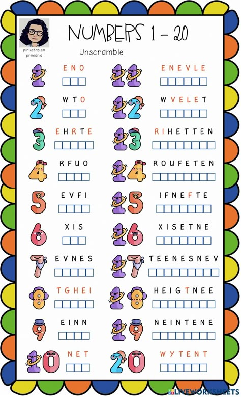 Numbers 1-20 writing (2) interactive worksheet Kg 2 Worksheets, Writing Words Worksheet, Number 1 To 20 Worksheets, Numbers English Worksheet, 1-20 Activities, Numbers Exercises English, Math Activity For Grade 1, Grade 1 Writing Activities, Number Worksheets For Grade 1