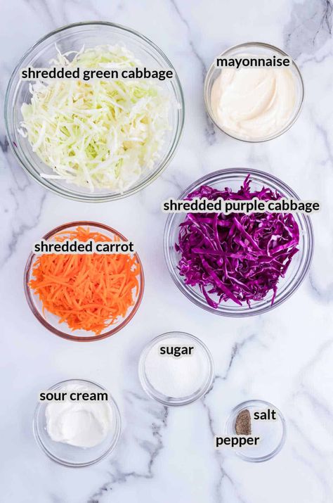 Looking for a simple and delicious coleslaw recipe? Look no further! This creamy coleslaw recipe only takes a few minutes to make and is sure to be a hit at any BBQ or potluck. Creamy Coleslaw Recipe, Cole Slaw Recipe No Mayo, Yummy Coleslaw Recipe, Coleslaw Recipe Easy, Creamy Coleslaw, Slaw Recipes, Coleslaw Recipe, Food Videos Cooking, Healthy Dishes