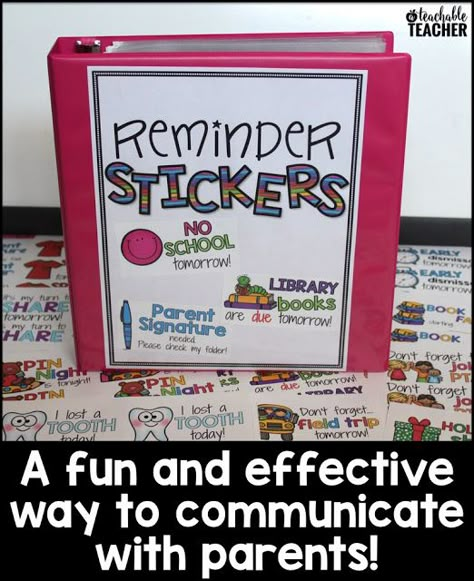 My Best Parent Communication Trick {with a Freebie!} - A Teachable Teacher Back To School Packets For Parents, Meet The Teacher Night Ideas Kindergarten, Elementary Small Groups, Teacher Parent Communication, Planning School, Parent Teacher Communication, Communication Strategy, Elementary Classroom Decor, Reminder Stickers