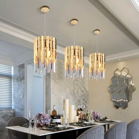 Small round gold k9 crystal led modern chandelier lighting for kitchen dining room bedroom bedside light luxury indoor lighting| | - AliExpress Silver Lamp, Silver Pendant Lighting, Crystal Pendant Lighting, Gold Lamp, Chrome Chandeliers, Indoor Lighting Fixtures, Led Ceiling Lamp, Gold Chandelier, Modern Light Fixtures