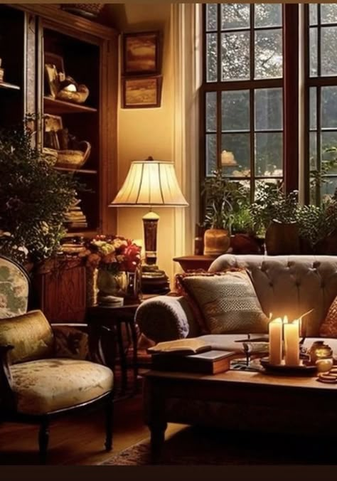 Cottage Core Family Room, Cosy Farmhouse Living Room, Front Room Ideas Cosy, British Living Room, British Cottage Interior, Cosy Cottage Living Room, English Country Living Room, Cozy Cottage Interiors, English Country Decor Living Room