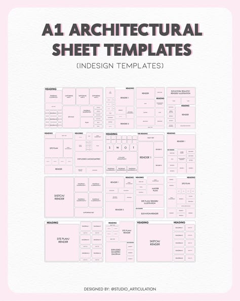 Introducing our Architectural Sheets Template Pack, ( link in bio)meticulously crafted to elevate the presentation standards for architecture students during their jury sessions. With 15 meticulously designed sheets, this pack offers a comprehensive range of templates to suit various architectural projects. Each template is optimized for A1 size, ensuring clarity and professionalism in every presentation. Designed with the discerning architect in mind, our templates are available in Adobe In... Architecture Thesis Synopsis Sheet, Architecture Jury Sheets, Architectural Technologist Portfolio, Concept Sheet Architecture Student Ideas, Architectural Thesis Presentation Sheets, Architecture Sheet Template, Design Sheets Architecture, Architectural Sheet Presentation Layout, Sheets Design For Project