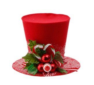 RAZ Imports Decorative Red Holly Top Hat Cardboard Hat, Red Top Hat, Disney Christmas Village, Christmas Cardboard, Metallic Ornaments, Mad Hatter Hats, Christmas Ornament Storage, Christmas Tree Storage, Raz Imports