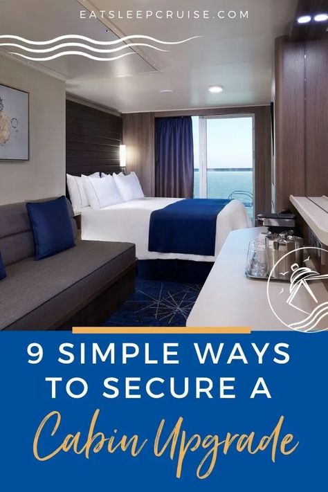 9 Expert Tips for Getting a Cruise Cabin Upgrade - Score a cruise cabin upgrade on your next trip with our nine expert tips for how to get an upgraded stateroom on a cruise ship. #cruise #cruisetips #cruiseship #cruisevacations #eatsleepcruise Cruise Rooms, Cruise Ship Pictures, Deck Cost, Ncl Cruise, Cruise Ideas, Cruise Kids, Ship Cruise, Cruise Pictures, State Room