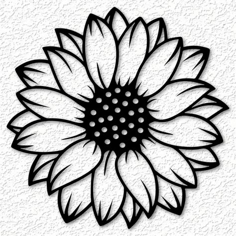 Cricut Sunflower, Sunflower Vector, Cricut Flowers, Half Sunflower, Sunflower Template, Sunflower Stencil, Svg Sunflower, Giant Sunflower, Sunflower Clipart