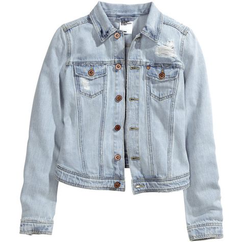 H&M Denim jacket (1.615 RUB) ❤ liked on Polyvore featuring outerwear, jackets, tops, coats & jackets, light denim blue, denim jacket, h&m jackets, blue denim jacket, blue jackets and jean jacket Jean Jacket And Jeans, Light Jean Jacket, H&m Denim Jacket, Denim Jacket And Jeans, Light Denim Jeans, Holiday Clothes, Light Jeans, Trendy Fashion Tops, Blue Jean Jacket