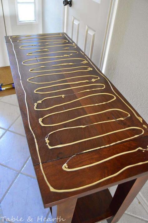 Metal Top Dining Table, Metal Table Top Ideas, Painted Tabletop Ideas, Tabletop Ideas Diy, Diy Table Top Painting Ideas, Paint Pour Table Top, Table Top Makeover, Sheet Metal Table, Metal Top Table