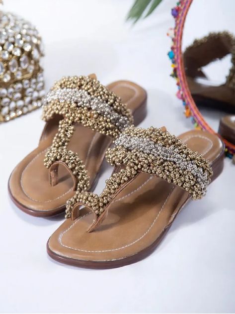 Buy Tan Handcrafted Leatherette Slip Ons | 5E FWA-0042/ELEM9 | The loom Bridal Sandals Heels, Hands Care, Shoe Hacks, Fancy Sandals, Pakistani Party Wear Dresses, Shiny Shoes, Shoes Hack, Shoes Heels Classy, Fashion Shoes Sandals