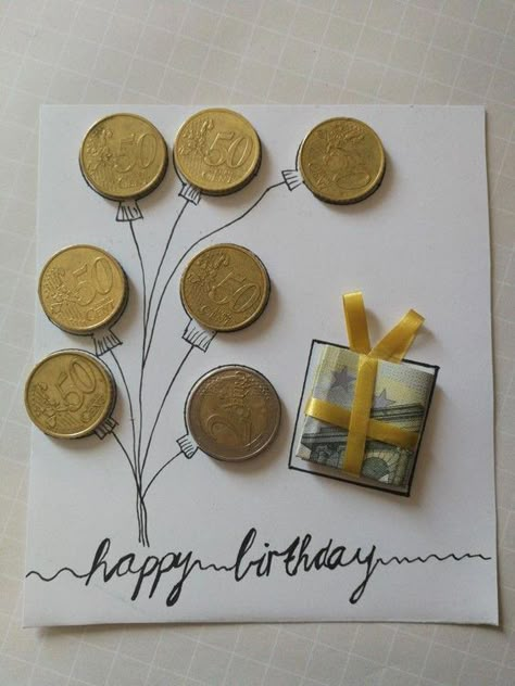 Birthday Cards With Money Cute Ideas, Birthday Cards Money, Money And Chocolate Gift Ideas, Money Gift Ideas Birthday Kids, Money Gift Card Ideas, Money Gift Ideas Birthday, Money Birthday Gift, Chocolate Money, Money Gift Card