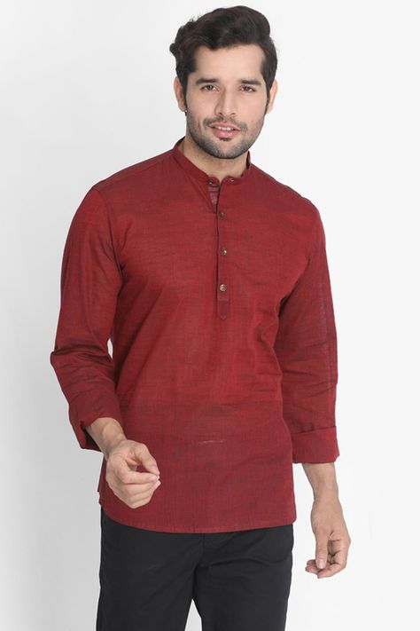 Product Features:   Top Color: Maroon Top Farbic: Pure Cotton Disclaimer: There will be slight difference in digital to actual image Short Kurta For Men, Maroon Shorts, Maroon Top, Kurta Men, Short Kurta, Short Kurti, Ethnic Outfits, Sleeves Top, Mandarin Collar