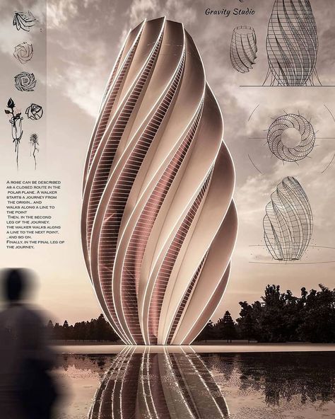 متحف فني, معرض فني, Concept Models Architecture, Conceptual Architecture, Parametric Architecture, Architecture Design Sketch, Tower Design, Architecture Building Design, Architecture Concept Drawings