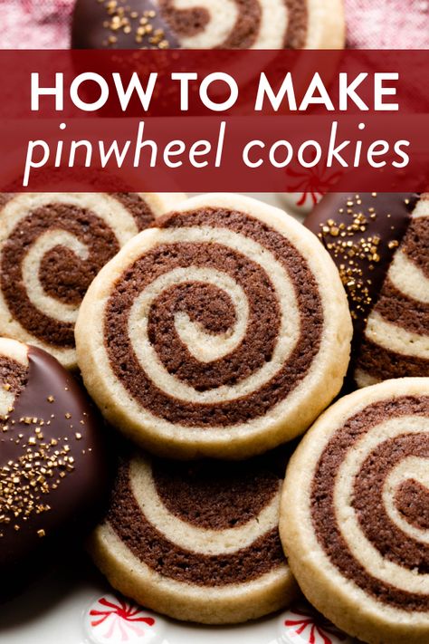 Pinwheel Christmas Cookies, Cute Christmas Cookie Ideas, How To Make Pinwheels, Pinwheel Cookies Recipe, Pinwheel Sugar Cookies, Checkerboard Cookies, Refrigerator Cookies, Icebox Cookies, Christmas Cookie Ideas