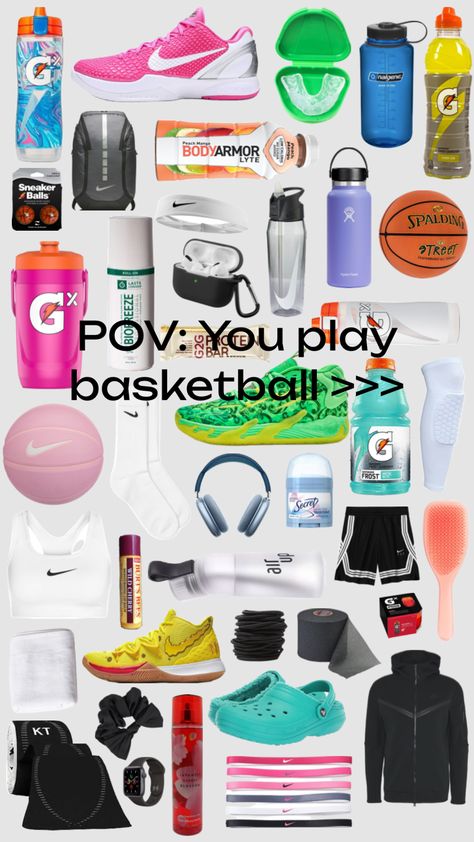 #basketball #pov #girl Basketball Packing List, Things To Have In Your Basketball Bag, What To Bring To Basketball Practice, Basketball Necessities, What’s In My Basketball Bag, What To Wear To Basketball Tryouts, Basketball Tryouts Outfit, Basketball Things, Basketball Women Aesthetic