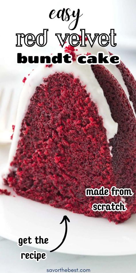 Ready to impress with a real cake from scratch? This red velvet bundt cake is here to show those boxed mixes who's boss. Topped with a luscious cream cheese frosting, this cake is the ultimate treat for anyone tired of the same old desserts. Make A Red Velvet Box Cake Better, Red Velvet Cake With Buttermilk, Red Velvet Cake Easy Recipe, Red Velvet Rum Cake Recipe, Nothing Bundt Cakes Recipe Copycat Red Velvet, Cream Cheese Frosting For Red Velvet Cake, Red Velvet Bundt Cake From Scratch, Red Velvet Pound Cake From Scratch, Easy Red Velvet Desserts