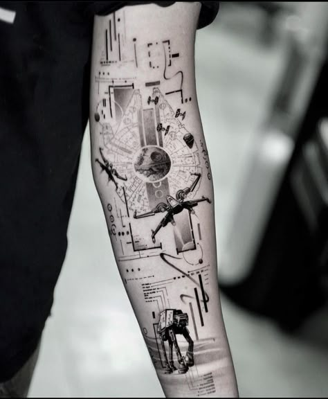 Star Wars Tattoo Sleeve, Tattoo Star, Poseidon Tattoo, Star Wars Tattoo, Tattoo Sleeve, Tattoo Idea, Tattoo Inspo, Tattoos And Piercings, Sleeve Tattoos