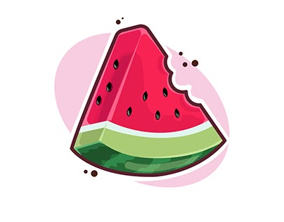 Melon Drawing Cute, Watermelon Illustration Cute, Watermelon Logo, Watermelon Drawing, Watermelon Cartoon, Aura Design, Watermelon Illustration, Watermelon Man, How To Draw Anything