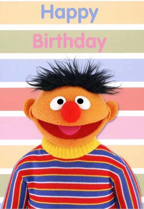 Ernie Und Bert, Bert & Ernie, Cards Happy Birthday, Bday Cards, Happy Quotes, Crochet Hats, Happy Birthday, Birthday, Movie Posters