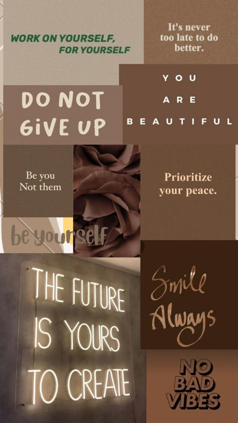 Brown aesthetic Be You Not Them Wallpaper, Tan Esthetics Background, Goals Inspiration Wallpaper, Gods Vision For My Life, Black Women Wallpaper Iphone, Mom Mood Board, Vision Board Ideas Black Woman 2024, Black Vision Board Aesthetic, Her Phone Wallpaper