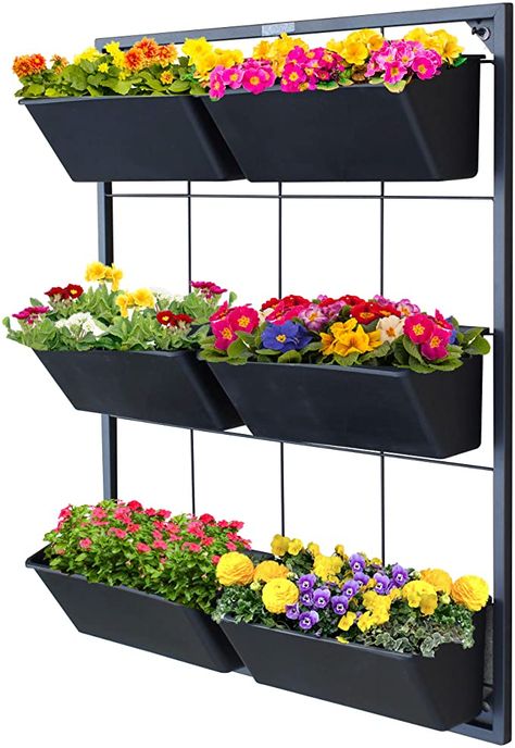 Amazon.com: Garraí Vertical Garden Wall Planter - Wall Mounted Hanging Planter for Flowers, Vegetables or Herb Garden: Home & Kitchen Vertical Garden Wall Planter, Vertical Planting, Balcony Planters, Wall Mounted Planters, Hanging Wall Planters, Vertical Wall Planters, Vertical Garden Wall, Vertical Planter, Hanging Plant Holder