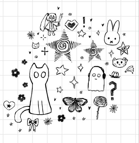 Tiktok: sentrexas Note Book Doodles Aesthetic, Cute Doodles To Draw On Your Hand, Tiktok Doodles, Symbol Doodles, Hand Doodle Ideas, Silly Doodles Easy, Doodles Y2k, Doodles To Draw On Your Hand, Silly Drawings Doodles