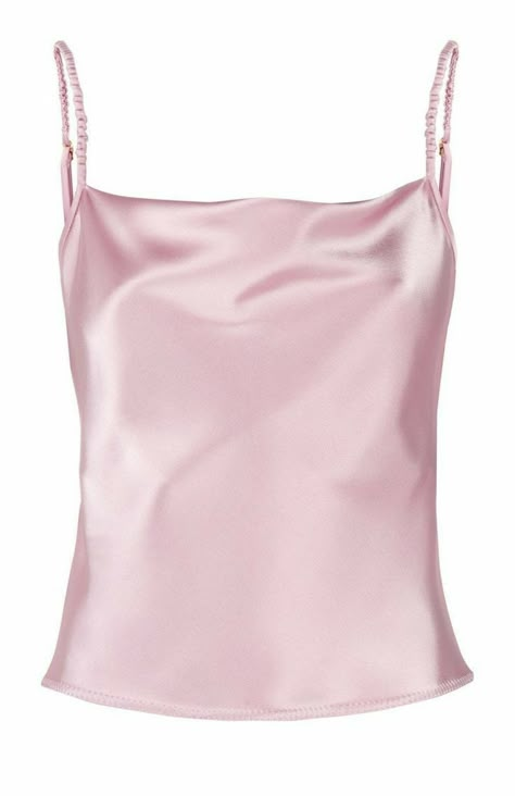 Satin Cami Top, Digital Closet, Vest Designs, Satin Cami, Tank Top Designs, Pink Satin, Dream Clothes, Cami Top, Silk Top