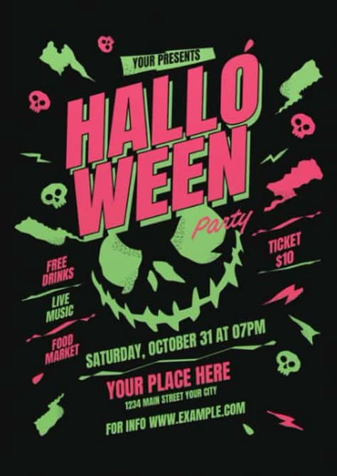 Halloween Flyers Ideas, Halloween Event Flyer, Halloween Graphic Design Illustration, Halloween Party Poster Design, Halloween Party Flyer Design, Halloween Party Ideas For Adults Theme, Halloween Poster Ideas, Halloween Event Poster, Halloween Design Graphic