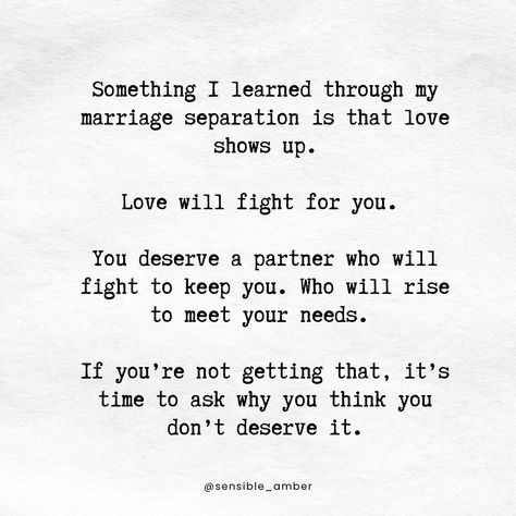 Hear me: it’s not your fault they aren’t willing to fight for you, and asking yourself why you don’t think you deserve better isn’t blaming yourself. It’s addressing the core issue that underpins why you stay in a marriage with someone who wouldn’t do whatever they needed to do to be with you. And that’s a very important thing to get to the bottom of.   #marriage #marriagereconciliation #marriagerecovery #divorce #marriagegoals Fixing A Marriage Quotes, Marriage Repair, Blaming Yourself, Marriage Reconciliation, You Destroyed Me, And So It Goes, Not Your Fault, Year Goals, So It Goes