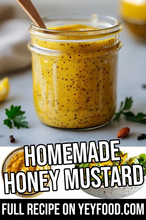 Creamy Basil Dressing, Honey Mustard Marinade, Cinnamon Bread Easy, Homemade Dressings, Honey Mustard Recipes, Spring Mix Salad, Honey Mustard Dipping Sauce, Homemade Honey Mustard, Mustard Dipping Sauce