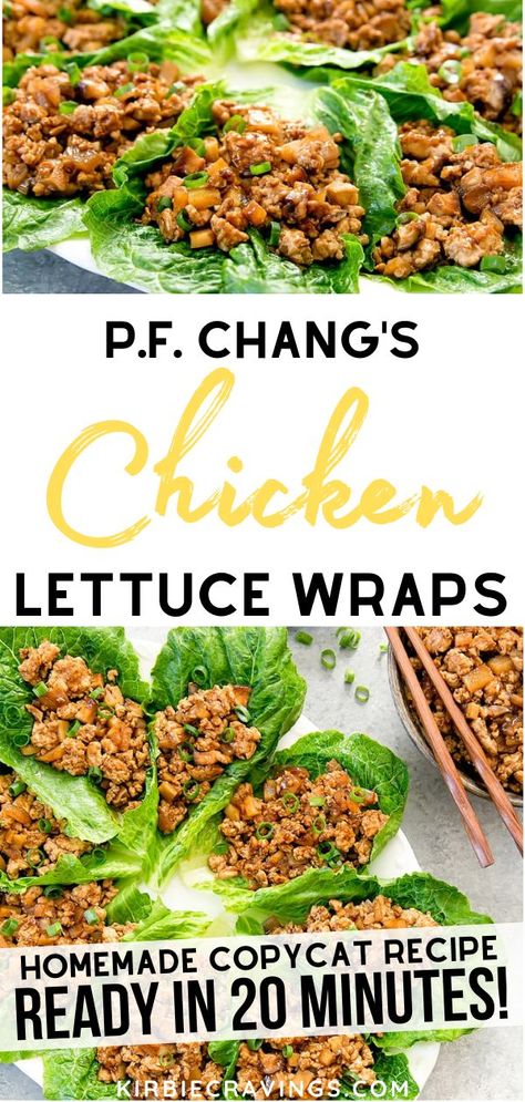 Pf Changs Chicken Lettuce Wraps, P F Chang, Chicken Lettuce Wraps Recipe, Lettuce Wrap Recipes, Lettuce Wrap, Chicken Lettuce Wraps, Health Dinner, Health Dinner Recipes, Copycat Recipe