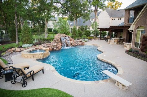 Freeform Pool Designs, Pebble Tech, Dream Backyard Pool, Freeform Pools, Pool Finishes, Backyard Plan, Pool Enclosures, Pool Remodel, Pool Fountain