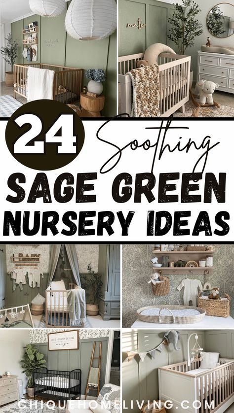 Are you looking for a visually appealing, timeless, and versatile color for your baby’s nursery? Check out these curated dreamy sage green nursery ideas! Wallpaper With Green Walls, Sage Green Crib Nursery, Sage Green And Gray Nursery, Baby Girl Nursery Sage Green, Sage Nursery Girl, Sage Nursery Gender Neutral, Sage Green Nursery Girl, Green Accent Wall Nursery, Sage Green Nursery Gender Neutral