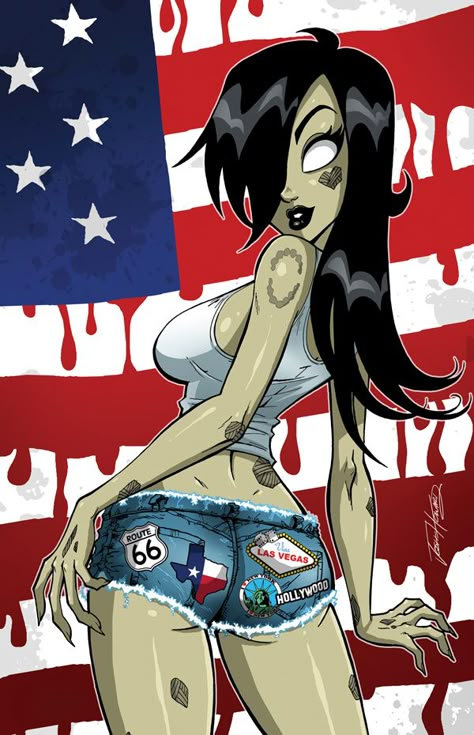 Zombie Tramp Zombie X Vampire, Rob Zombie Aesthetic, Zombie Core, Zombie Pfp, American Core, Zombie Tramp, Anime Zombie, Zombie Pin Up, Zombie Drawings