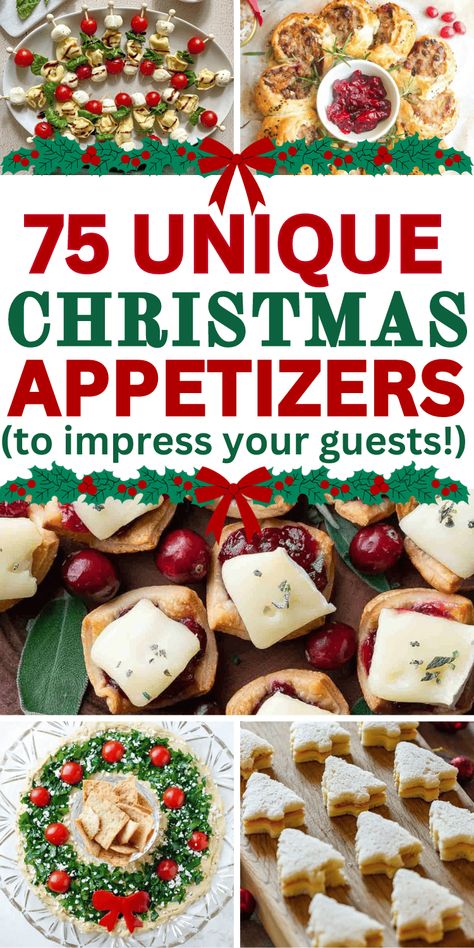 Christmas Party Appetizers, Christmas Eve Appetizers, Party Ideas Christmas, Best Christmas Appetizers, Christmas Dip, Christmas In July Party, Christmas Appetizers Party, Elegant Appetizers, Christmas Recipes Appetizers