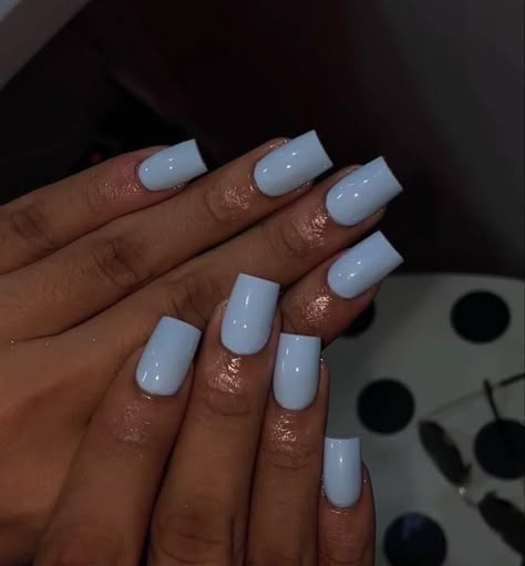 Short Plain Nail Ideas, Nails Plain Acrylic, Short Acrylic Nails Square Solid Color, Short Solid Color Acrylic Nails, Plain Acrylic Nails Square, Short Plain Acrylic Nails, Short Square Shape Nails, Plain Nail Designs, Plain Acrylic Nails