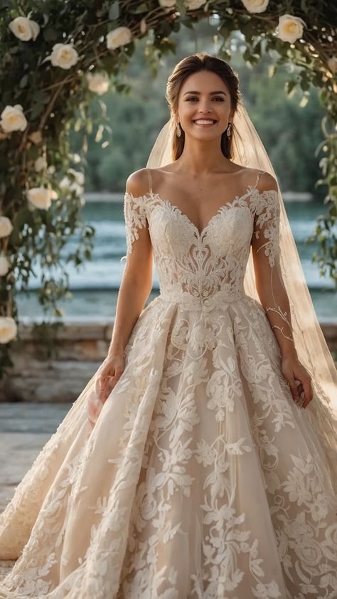 Explore 15 Simple Yet Elegant Wedding Dress Ideas for the Classy Bride** ** - TecArticles Fairy Tale Wedding Dress Fantasy Gowns, Wedding Dress Romantic Elegant, Classy Vintage Wedding Dress, Wedding Dresses Romantic Elegant Bridal Gowns, Wedding Dress Fantasy Fairytale, Fantasy Inspired Wedding Dress, Fairy Tale Wedding Dress Romantic, Fairy Inspired Wedding Dress, Princess Ballgown Wedding Dresses