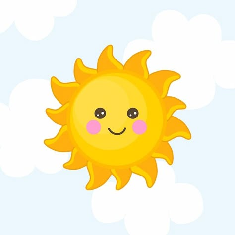 Sun Drawing Design Simple, Sun Cartoon Images, Sun Drawing Cute, Smiling Sun Drawing, How To Draw Sun, Sun Pictures Art, Sun Cartoon Drawing, Sun Art Drawing, Cute Sun Drawing