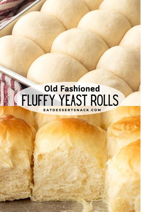 This is a soft and buttery old-fashioned yeast dinner rolls recipe with sweet honey, butter, and they are SO FLUFFY. Makes 24-36 rolls depending on what size you want. I usually make 30 in one pan and they turn out perfect every time. Soft Butter Rolls, Fresh Bread Rolls, Easy Fluffy Dinner Rolls Recipe, Sliders Rolls Recipe, Milk Dinner Rolls Recipe, Active Dry Yeast Dinner Roll Recipes, 30 Minute Yeast Rolls Easy Recipes, Yeast Dinner Rolls Recipe Homemade, Buttery Rolls Recipe