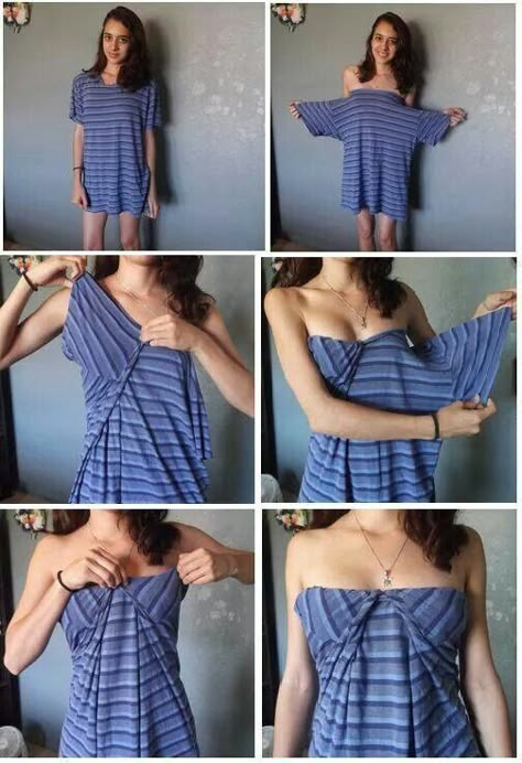 Sew Easy Dress, Easy Sew Dress, Diy Clothes Tops, Diy Fashion No Sew, Diy Cut Shirts, Easy Diy Clothes, Thrift Flips, Diy Clothes Refashion, Upcycle Clothes Diy