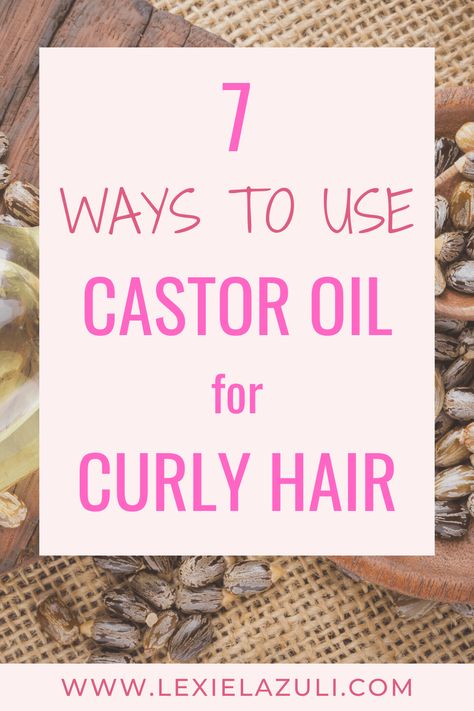 Wondering how you can use castor oil for curly hair? This post will cover 7 ways you can add it to your DIY hair care routine, the benefits of castor oil for curly hair, and some must-know FAQ’s. Try these natural hair growth treatments today and watch your hair transform! Frizzy Hair Remedies, Benefits Of Castor Oil, Diy Hair Oil, Oil For Curly Hair, Curl Care, Natural Hair Care Routine, Castor Oil For Hair Growth, Growing Healthy Hair, Dry Curly Hair