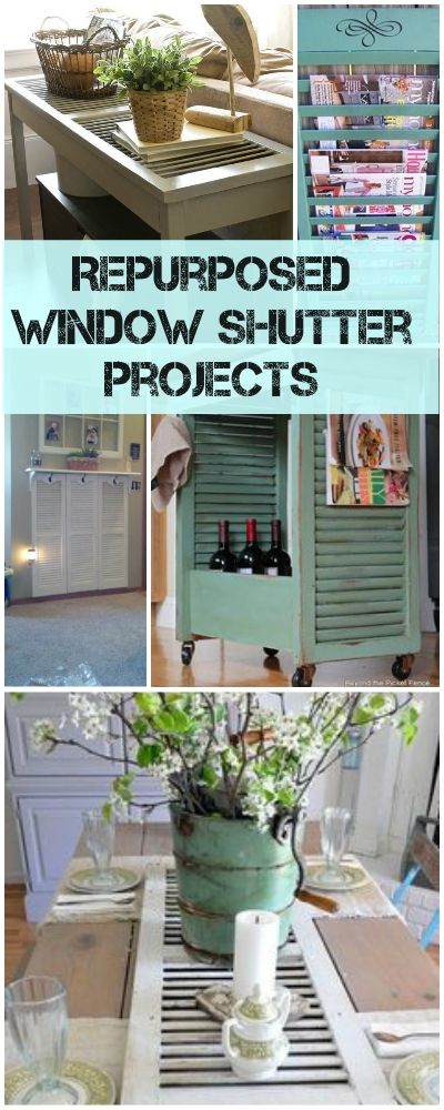 Repurposed Window Shutter Projects • Tutorials and ideas! Repurposed Window, Shutter Projects, Window Shutter, Old Shutters, Window Shutters, Repurposed Items, Old Doors, Redo Furniture, Repurposed Furniture